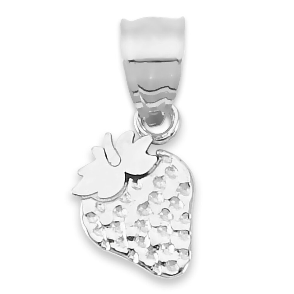 925 Sterling Silver Strawberry Pendant – Minimalist Jewelry, Gift for Her